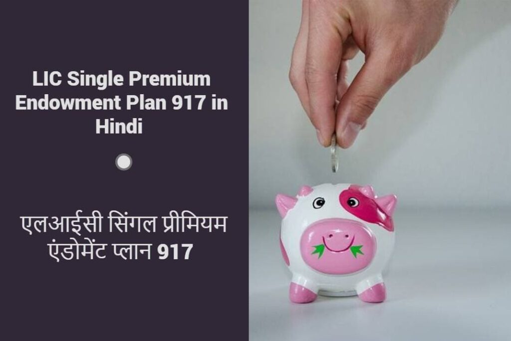 LIC Single Premium Endowment Plan 917 in Hindi - एलआईसी सिंगल प्रीमियम एंडोमेंट प्लान 917